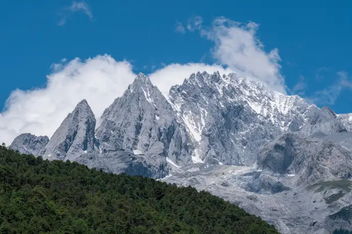 玉龙雪山积雪