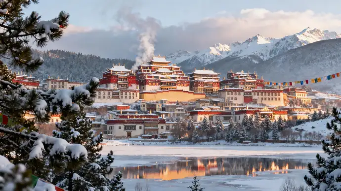 雪后松赞林寺