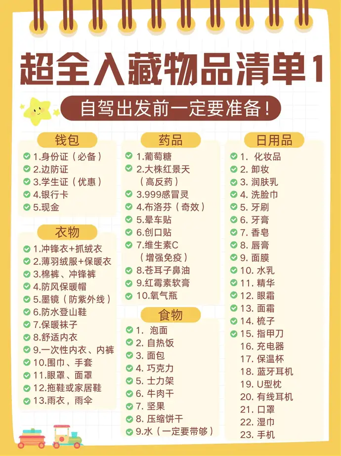 物品清单